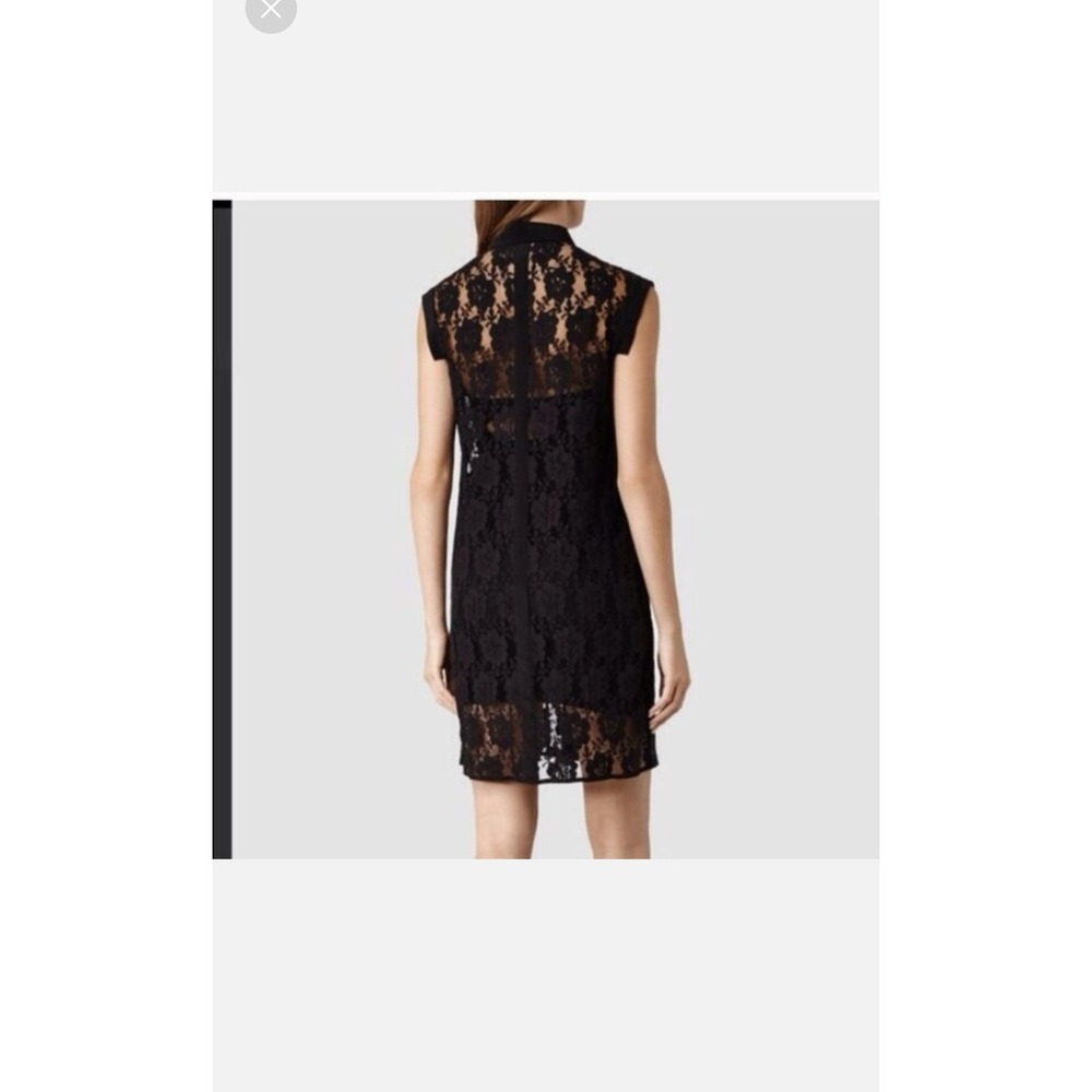 All Saints Nya Lace Floral Dress Goth Whimsigoth Fairy Sz 4 Black Mesh - Picture 2 of 11